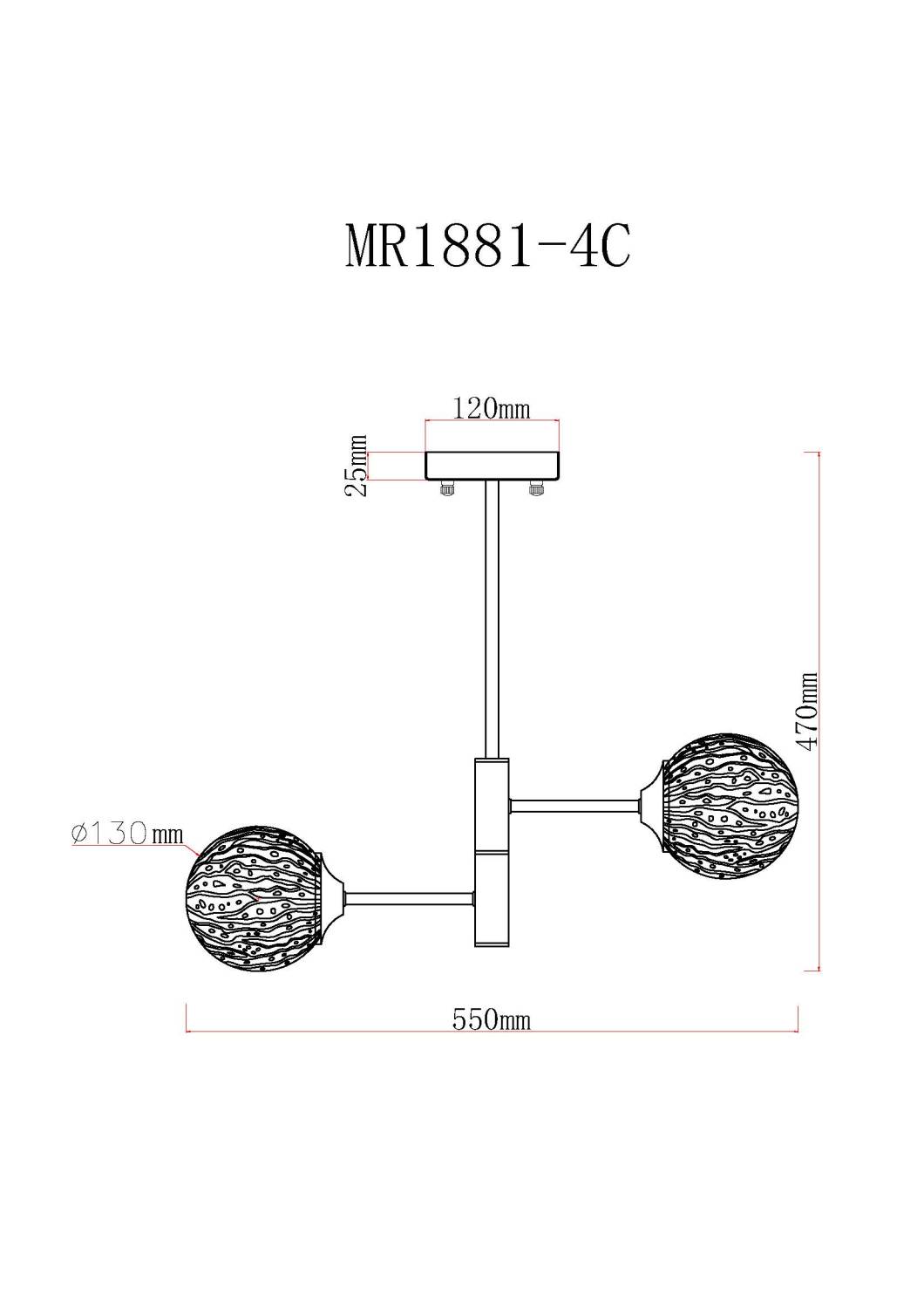 Люстра на штанге MyFar Camilla MR1881-4C
