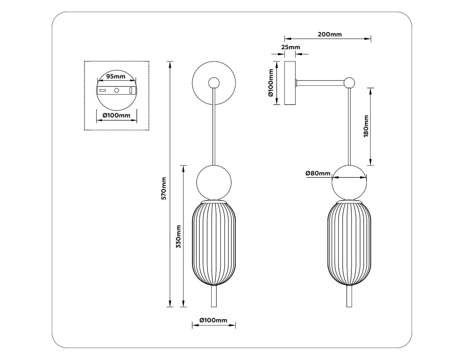 Настенное бра Ambrella Ceramo Modern LH53108