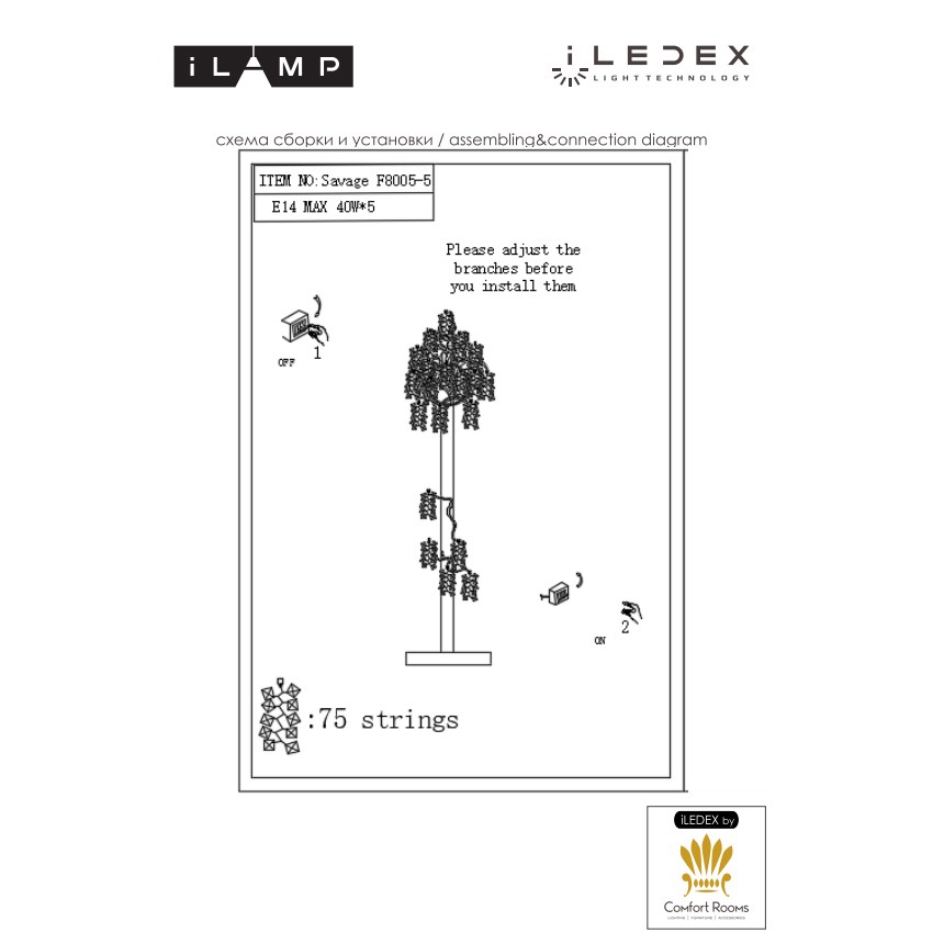 Торшер iLamp Savage F8005-5 GD