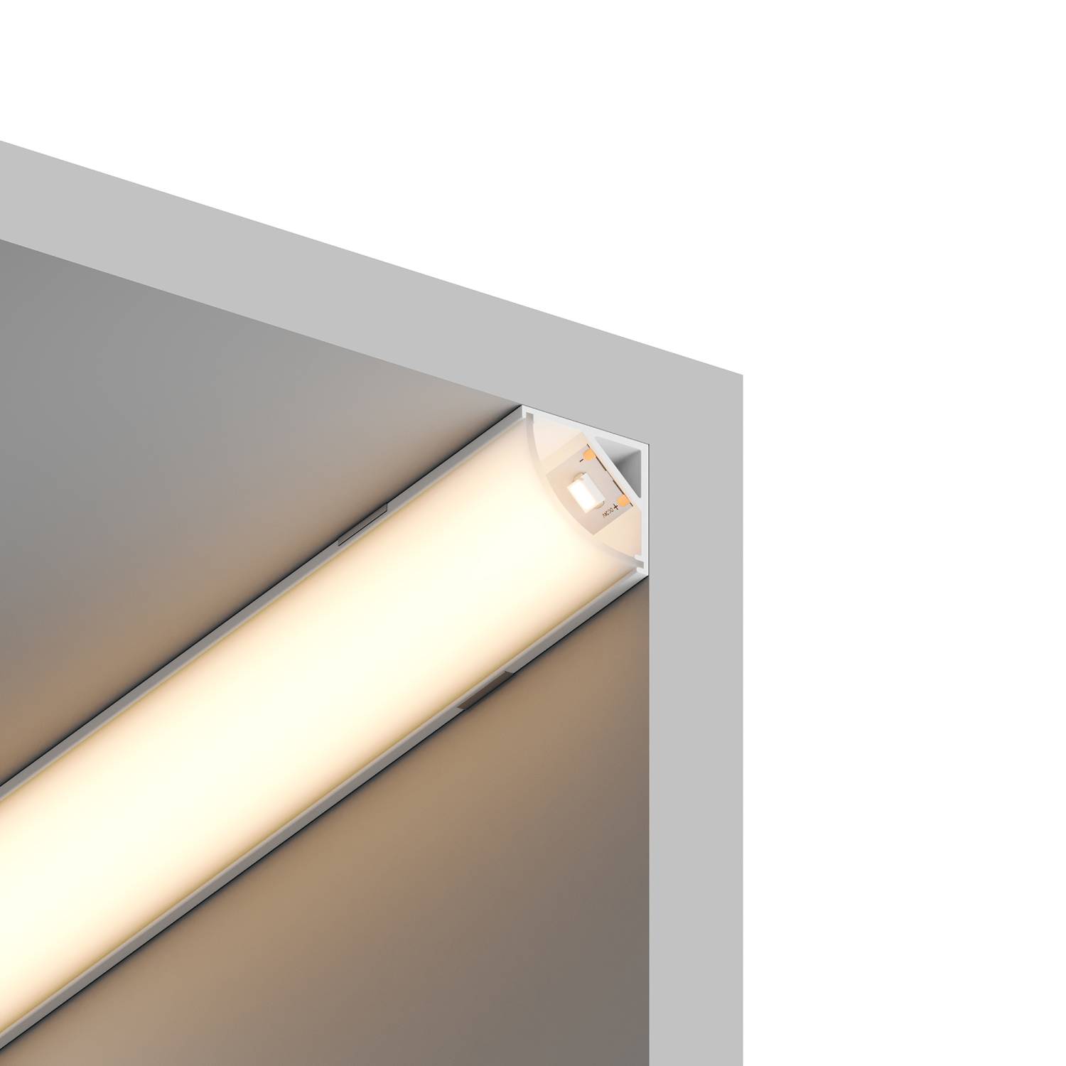 Накладной угловой внутренний профиль для светодиодной ленты-2м, белый Hesby Lighting Line HSBL_0197