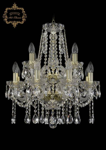 Подвесная хрустальная люстра 11.12 Art Classic 11.12.8+4.165.2d.Gd.Sp