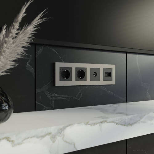 Рамка Werkel W0042917/ Рамка на 4 поста Slab (дымчатый софт)