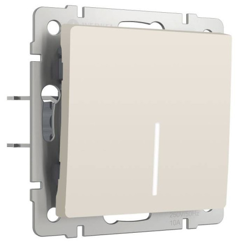 Выключатель Werkel W1110162/ Выключатель одноклавишный с подсветкой (айвори матовый)