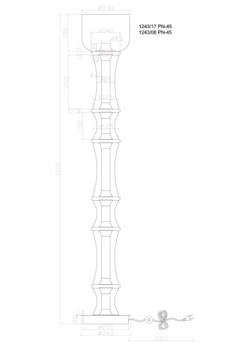 Торшер Divinare Sterzo 1244/17 PN-60