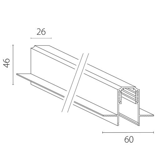 Трек встраиваемый UNO 48V 2м (Заглушки и декоративный экран в комплекте) Lightstar Uno 509227