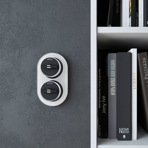 Выключатель Werkel W5812051/ Переключатель / выключатель одноклавишный Vintage (черный матовый/хром)