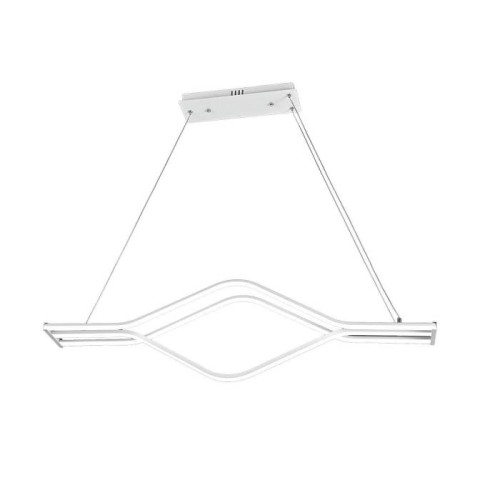 Люстра подвесная светодиодная 45W, 3000-6500K с диммером, пульт ДУ, белая PLC-7067-1000