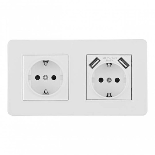 Розетка Arte Milano Set16-2 SET16-2-47-1-40-1 white