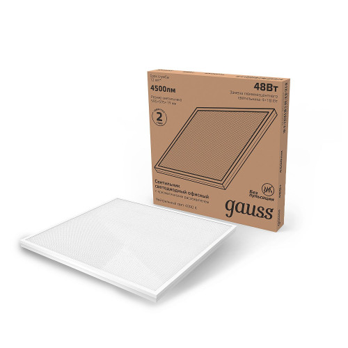 Потолочный светодиодный светильник Gauss Офисная панель 842123245