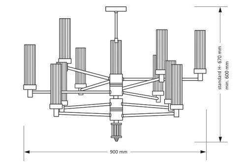 Люстра на штанге Kutek Seti SET-ZW-12(T)