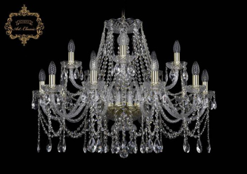Подвесная хрустальная люстра 11.12 Art Classic 11.12.10+5.300.Gd.Sp