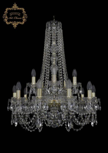 Подвесная хрустальная люстра 11.11 Art Classic 11.11.10+5.240.h-80.Gd.Sp