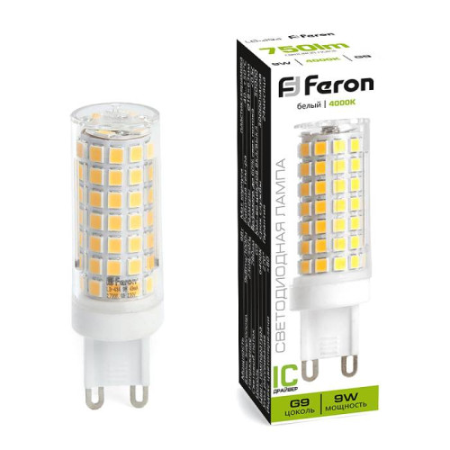 Светодиодные лампочки Feron 38147 (G9)  (9Вт)  (4000K) 