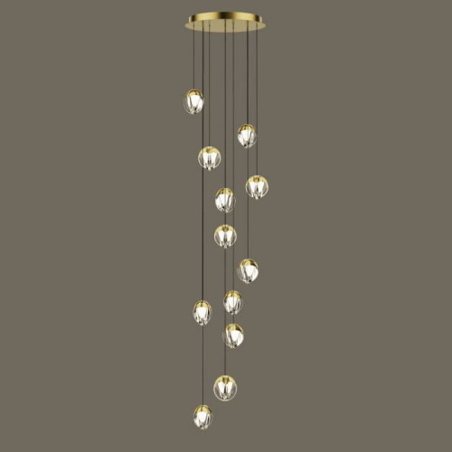 Люстра каскадная Delight Collection MD24001033 MD24001033-12A gold/clear