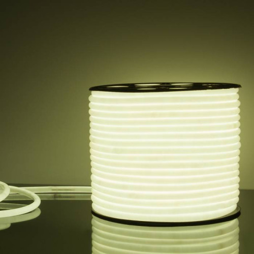 LED лента Elektrostandard Гибкий неон LS003 220V 9.6W 144Led 2835 IP67 16mm 6500K круглый холодный белый, 50 м a043547