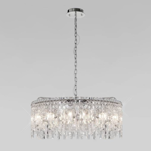 Подвесная люстра Eurosvet Blitz 60159 хром/ прозрачный хрусталь Strotskis Smart