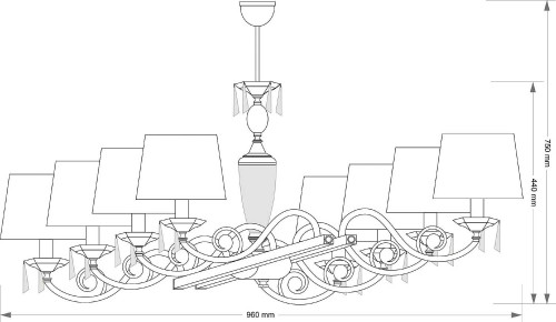Потолочная люстра Kutek Monza MON-ZWL-8(N/A)
