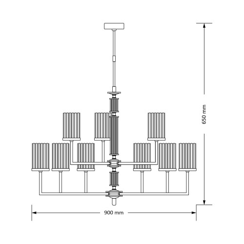 Люстра на штанге Kutek Artu Ryfel ART-ZW-9(P)R