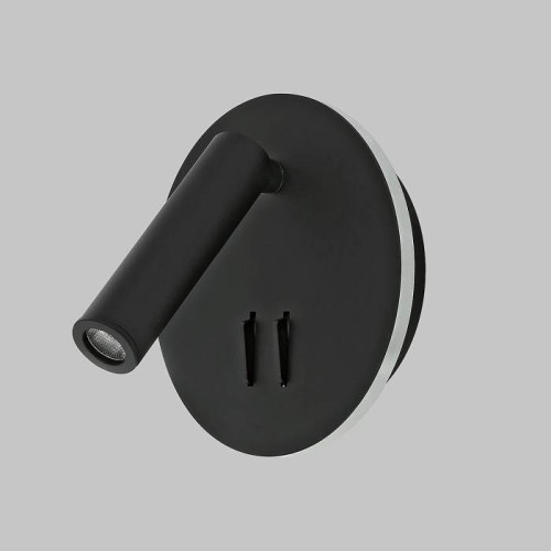 Светильник светодиодный круглый с подсветкой 3W + 9W настенный 220V, 3000K, Черный IL.0005.2101-R BK