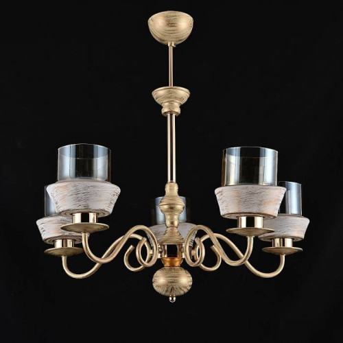 Потолочная люстра ЭкономСвет 13139 13139/5WG+FGD BR+WG