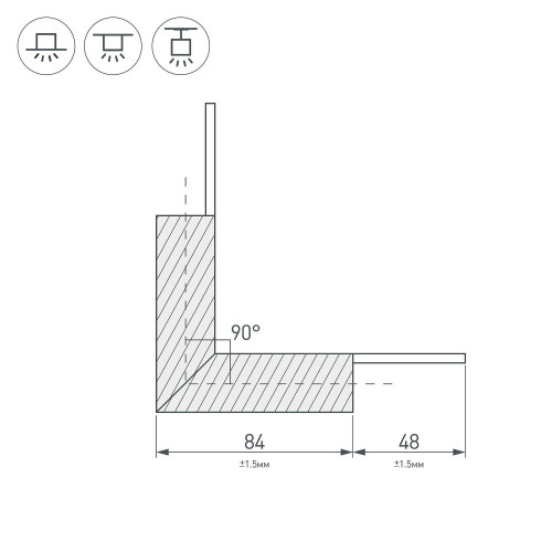 Внутренний угол в сборе, для соединения 2-х профилей PLS-LOCK-H25 Arlight 026135