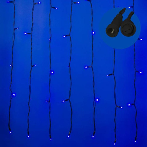 Занавес светодиодный с эффектом мерцания, 3х2м Uniel ULD-C2030-240/TBK BLUE IP67