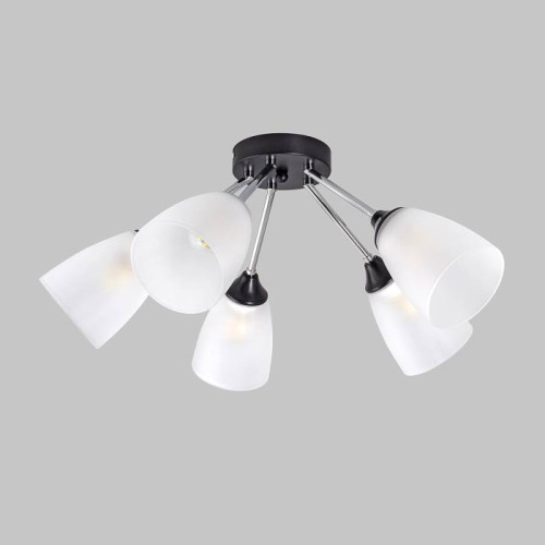 Люстра потолочная, 5*E27, черный+хром MD.2167-5-S-BK+CH