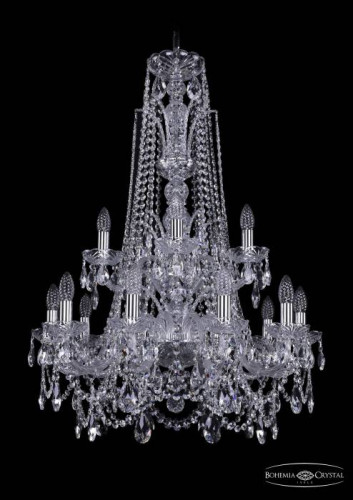 Подвесная хрустальная люстра 1411 Bohemia 1411/10+5/240/XL-94/2d Ni