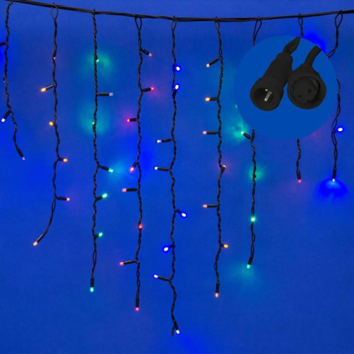 Бахрома светодиодная с эффектом мерцания, 3м Uniel ULD-B3010-200/TBK MULTI IP67