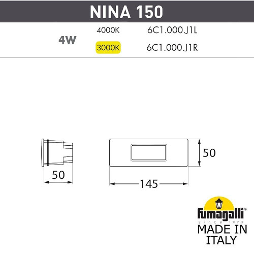 Подсветка для ступеней Fumagalli Nina 6C1.000.000.BYJ1L