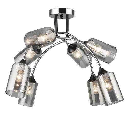 Люстра потолочная, 8*E27, черный+хром MD.2195-8-S-BK+CH