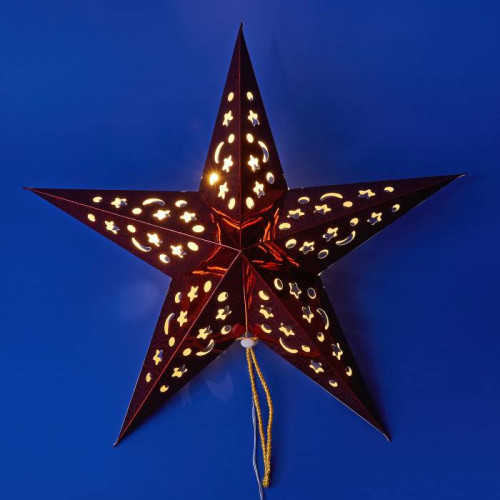 Новогоднее украшение Uniel ULD-H4545-005/STA/2AA WARM WHITE IP20 RED STAR