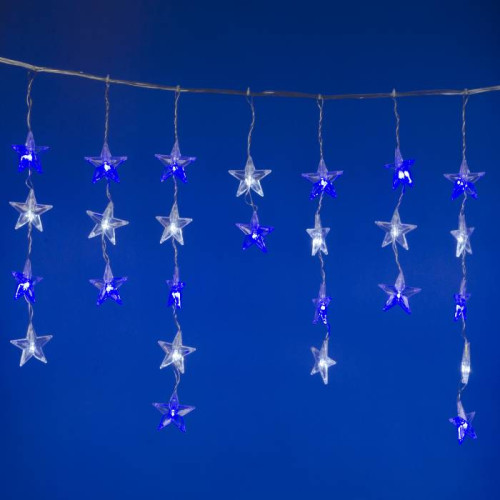 Занавес светодиодный фигурный Звёздочки-1 Uniel ULD-E5505-196/DTK WHITE-BLUE IP20 STARS-1