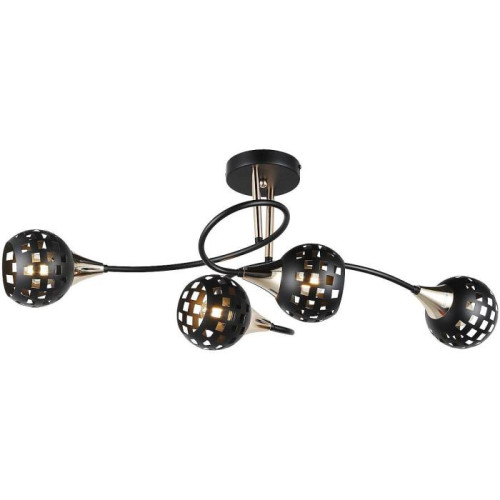 Люстра потолочная Е27 4*60Вт MD.19074-4-S-BK+FGD