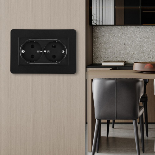 Розетка Arte Milano Set16-2 SET16-double-40-2 black