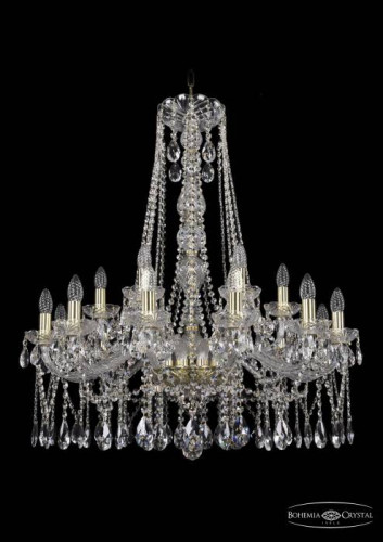 Подвесная хрустальная люстра 1413 Bohemia 1413/12+6/300/h-95 G
