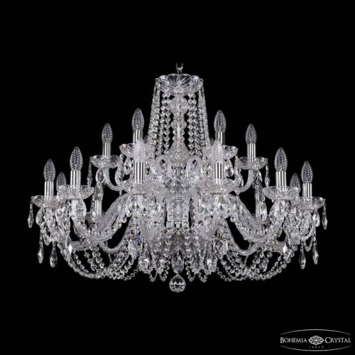 Подвесная хрустальная люстра 1402 Bohemia 1402/12+6/300/2d Ni