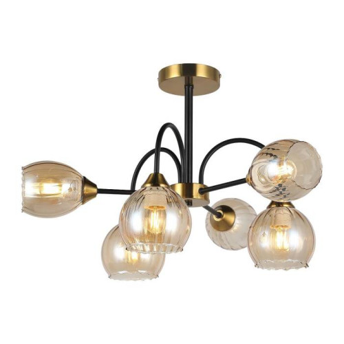 Люстра потолочная Е14 6*40Вт MD.51831-6-S-BK+BR