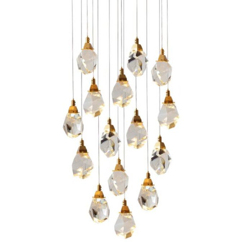Светильник подвесной Delight Collection Crystal rock II 9701P/15R brass
