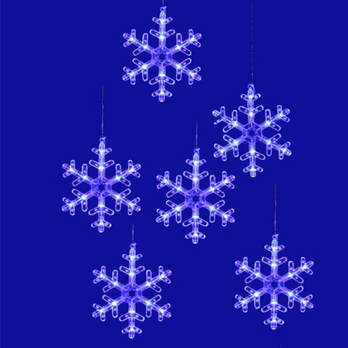 Занавес фигурный светодиодный, 1,5х0,3м Uniel ULD-E1503-072/DTA BLUE IP20 SNOWFLAKES-3