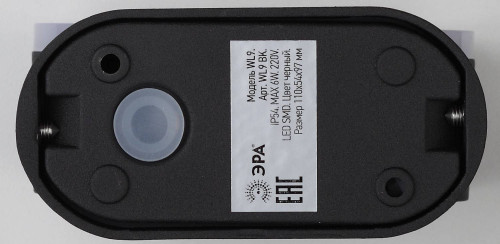 Уличный LED настенный светильник ЭРА  WL9 BK