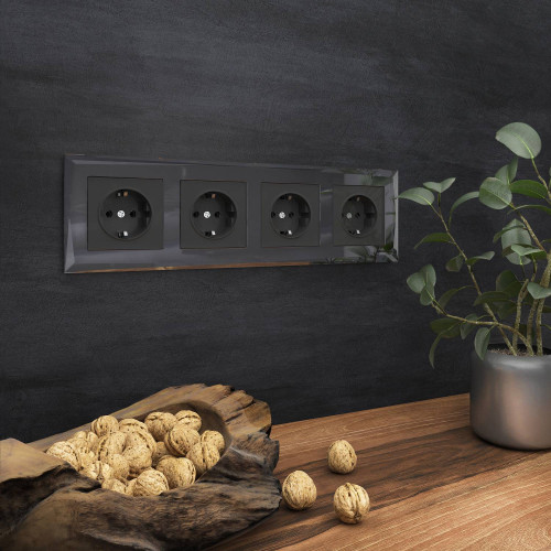 Рамка Werkel W0041208/ Рамка на 4 поста Diamant (черный)