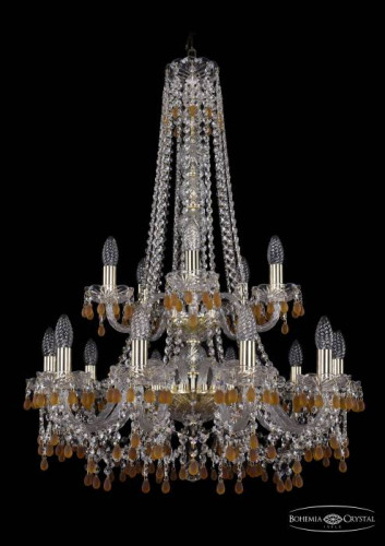 Подвесная хрустальная люстра 1410 Bohemia 1410/10+5/240/h-91/2d G V1003