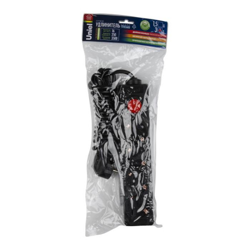Удлинитель Uniel Standard S-GCD4-3B BLACK