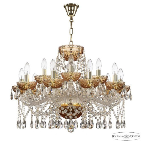 Подвесная люстра Bohemia 5413 5413/10+5/240 G Amber/M-1G