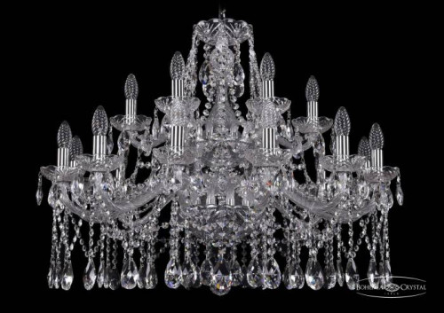 Подвесная хрустальная люстра 1413 Bohemia 1413/12+6/300/2d Ni