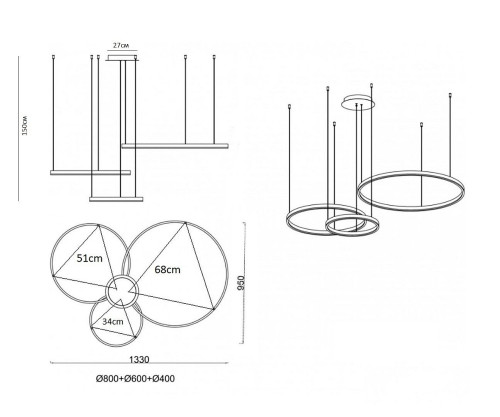 Подвесная люстра KINK Light Лаура 08246,36PA(4000K)