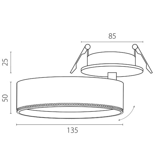Встраиваемый светильник Lightstar Alta Pro A5746RS