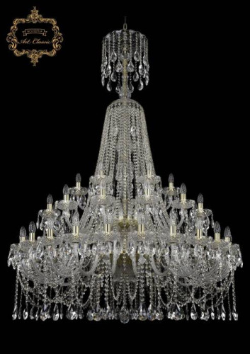 Подвесная хрустальная люстра 11.12 Art Classic 11.12.24+12+6.460.2d.XL-180.Gd.Sp