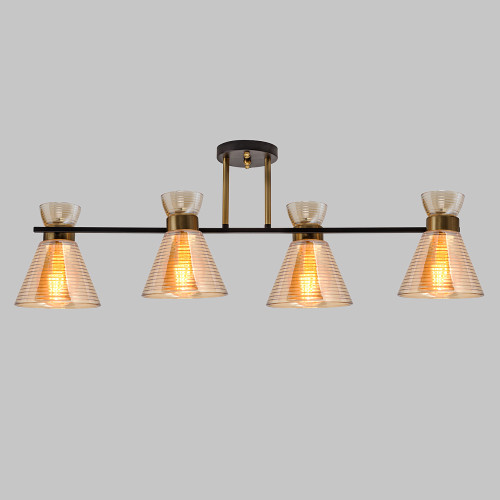 Люстра потолочная, 4*E27, черный+медь MD.6200-4-S-BK+COP